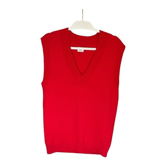 SUNDAYS BEST Red V Neck Tunic Vest S - Picture 1 of 3